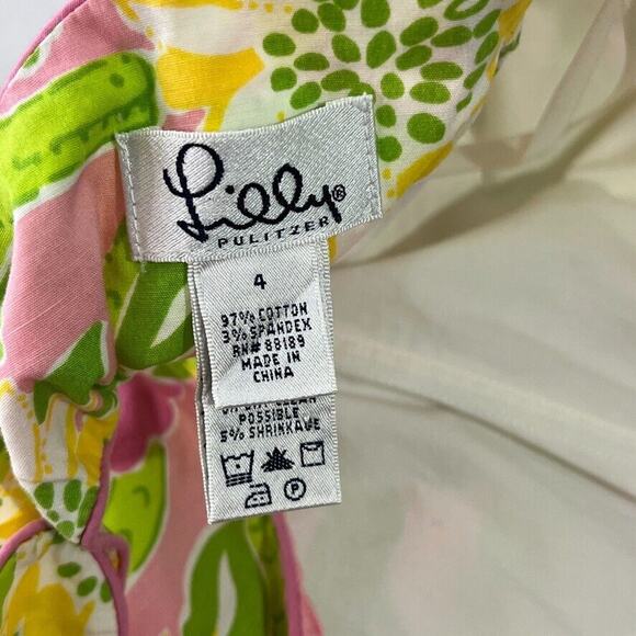 Lilly Pulitzer Women's Size 4 Strapless Dress Alligator Floral Print Pink Green - Picture 3 of 12